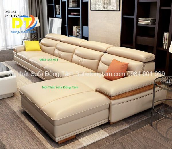 Sofa góc da nhập khẩu hiện đại LG 135